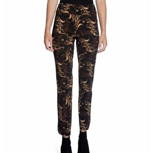 Up! Valentino Petal Slit Pants in Black & Gold - NWT